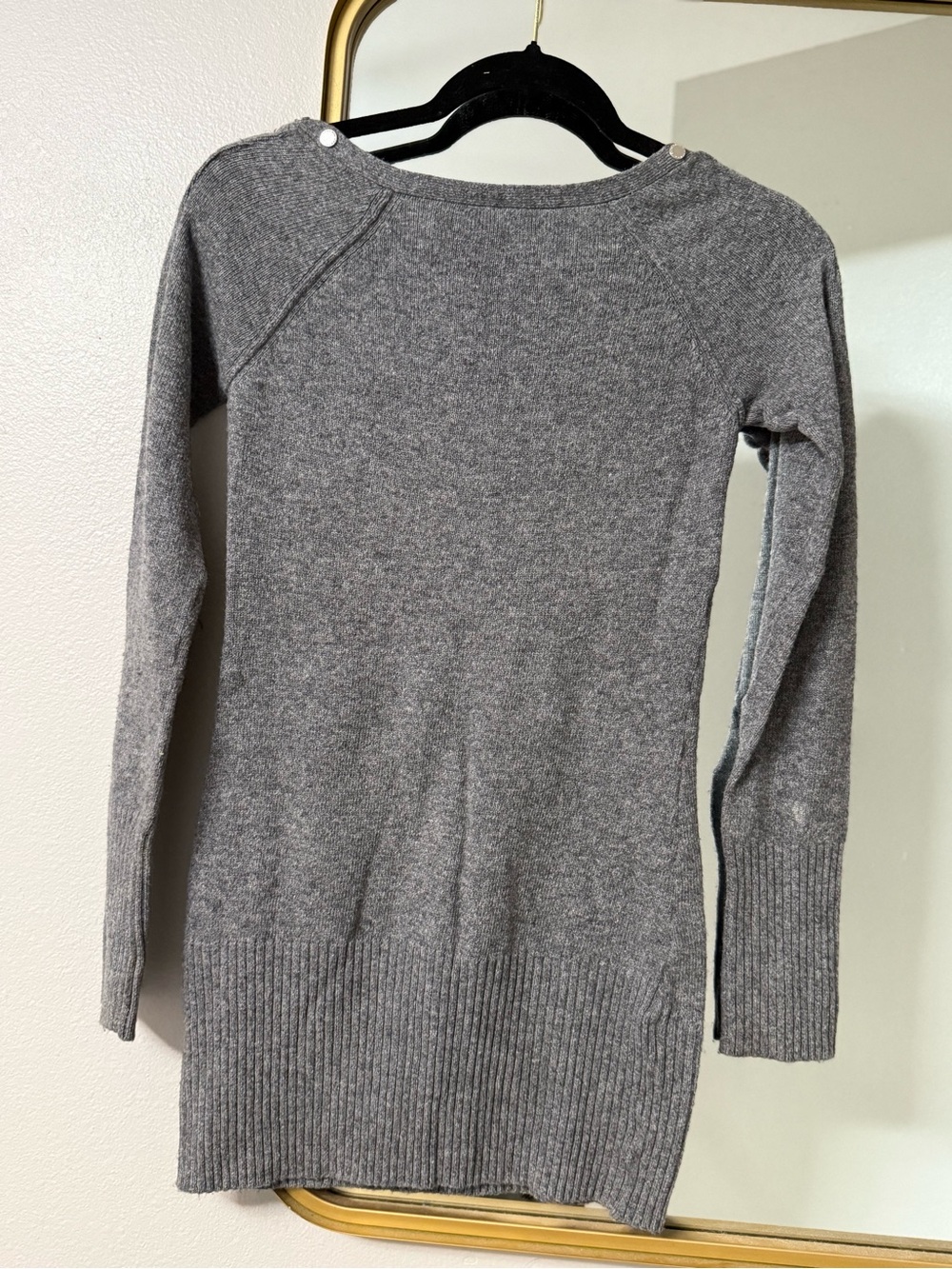 Armani Exchange Gray Sweater dress with Shoulder Buttons - Picture 2 of 3